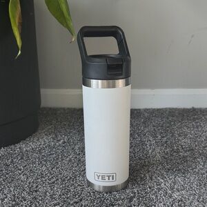 YETI White Tumbler with Black Lid